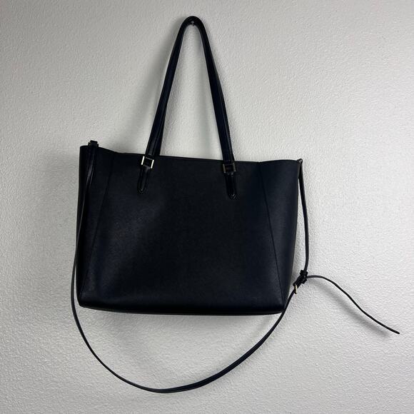 Michael Kors Charlotte Large Saffiano Leather Tote Black - Picture 8 of 11